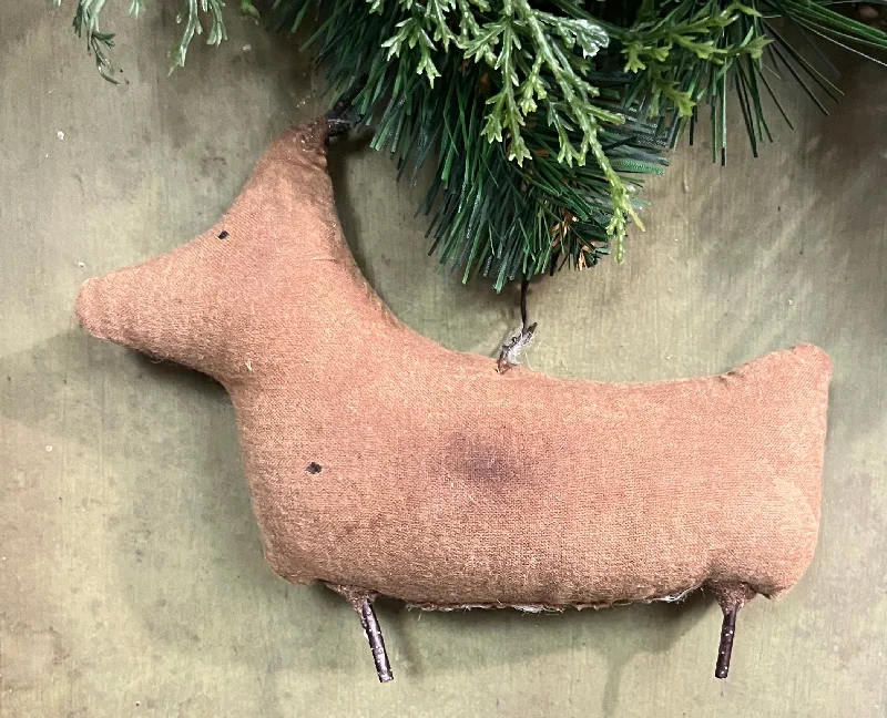 NV-X16 Aged Fabric Reindeer Ornament