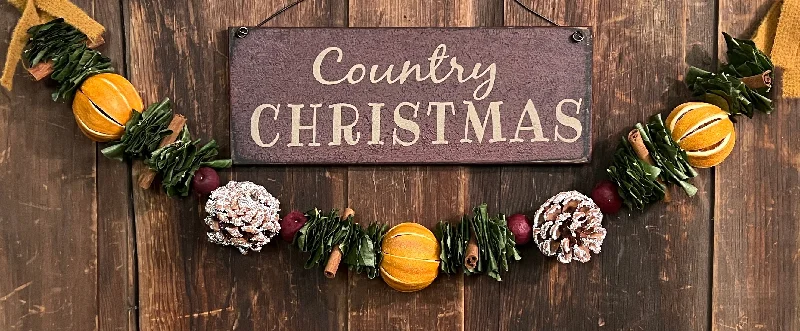 PB-270 Oranges, Lemon Leaves, & Pinecones Garland