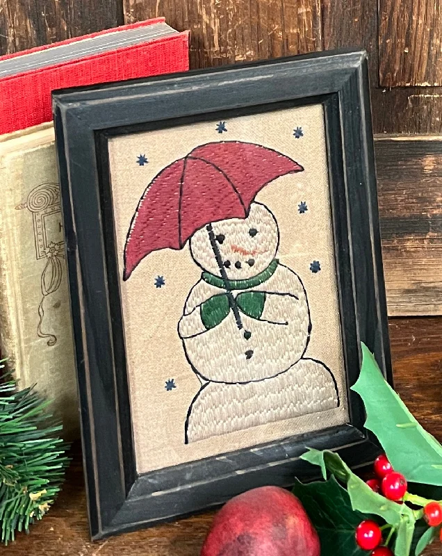 PEN-X35 "Snowman" Framed Stitchery