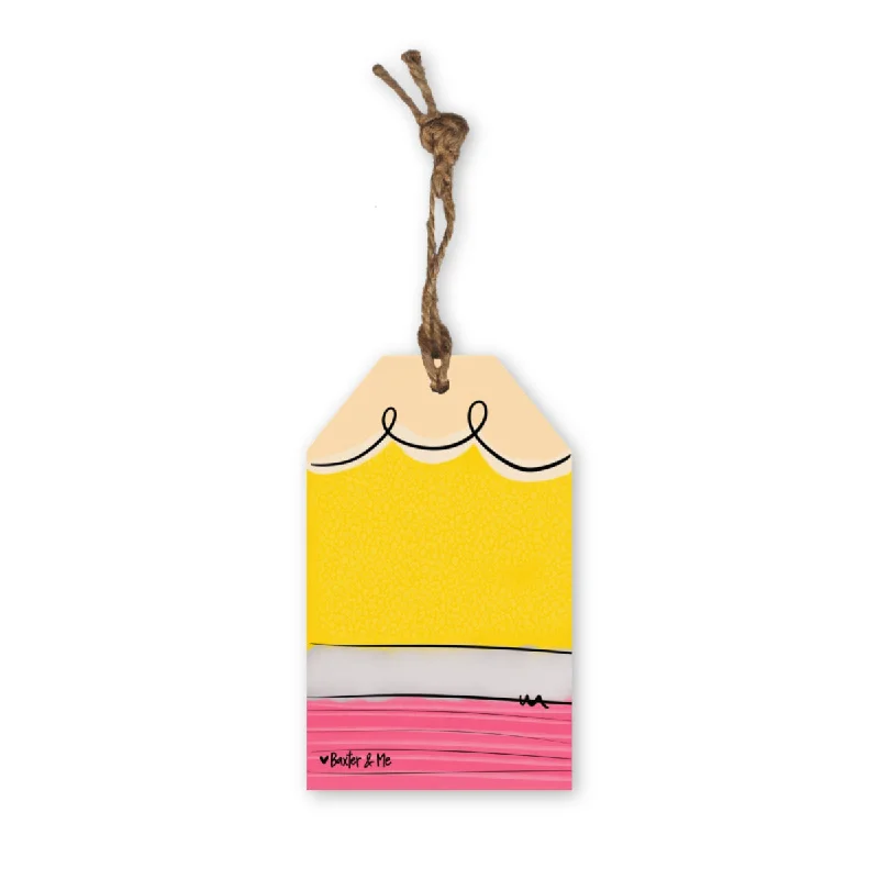 Personalizable Pencil Gift Tag Ornament