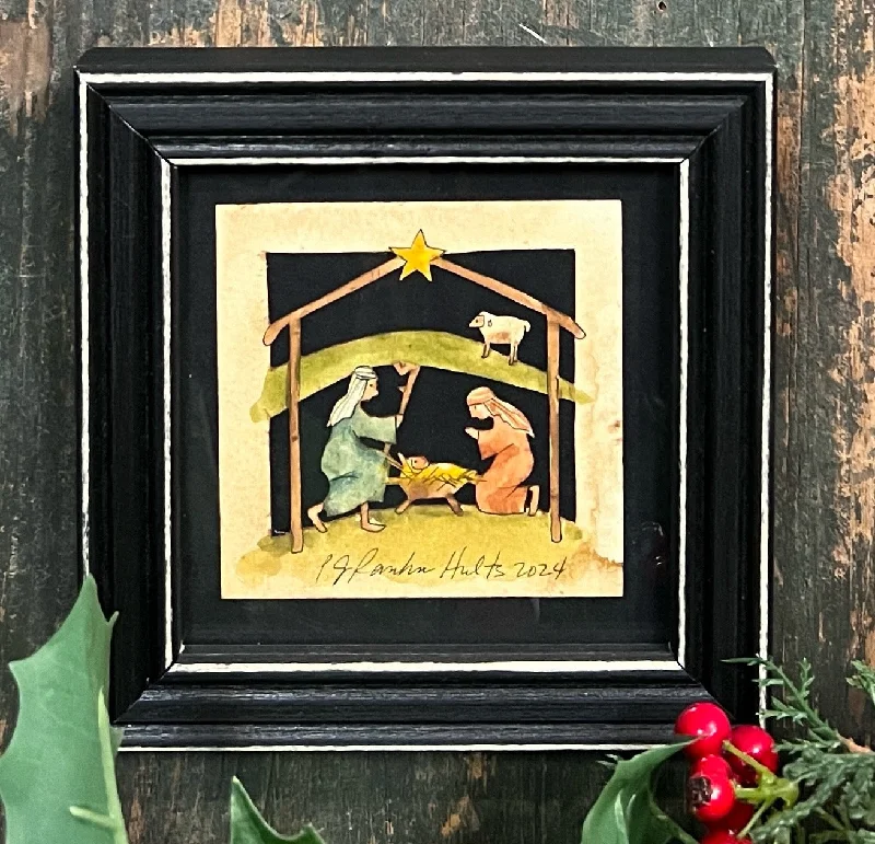 PJH-340 Nativity Framed Paper Cutting