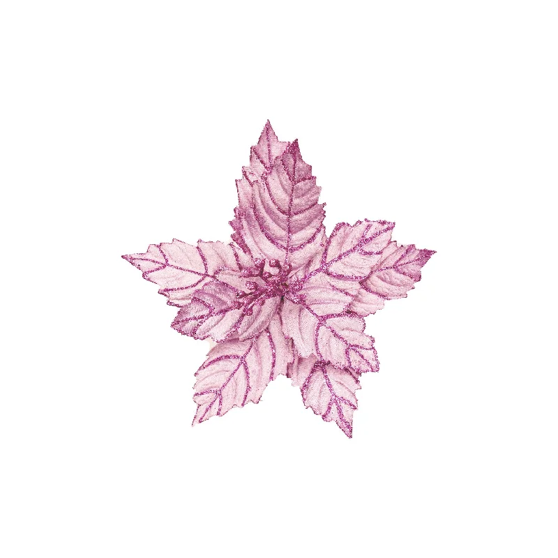 Purple Glitter Poinsettia Flower