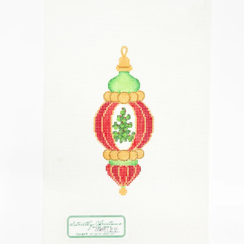 Red Bubble Ornament with Christmas Tree