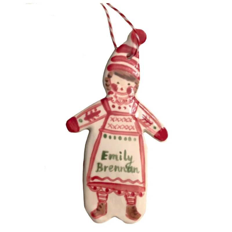 Red Pinafore Girl Ornament