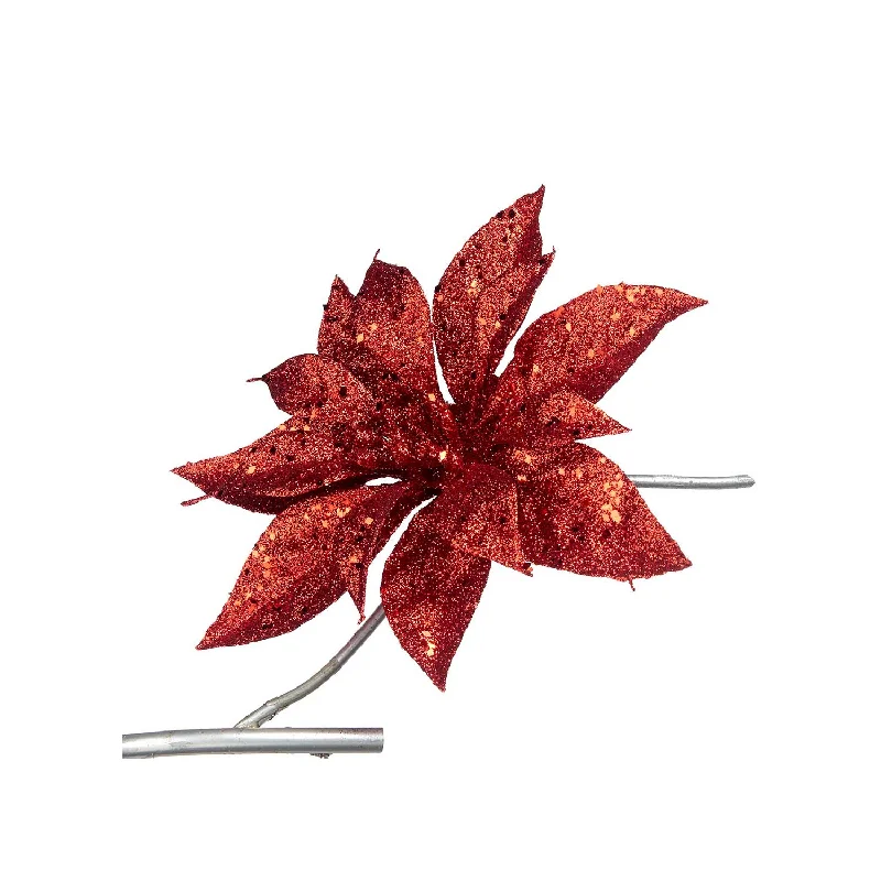 Red Poinsettia With Clip