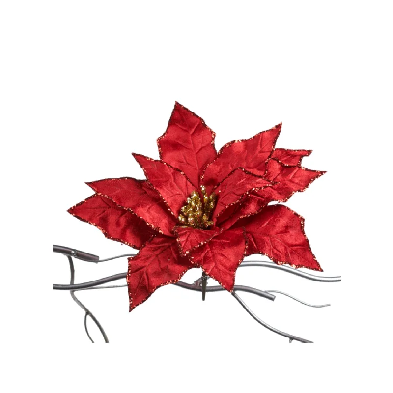 Red Poinsettia With Clip