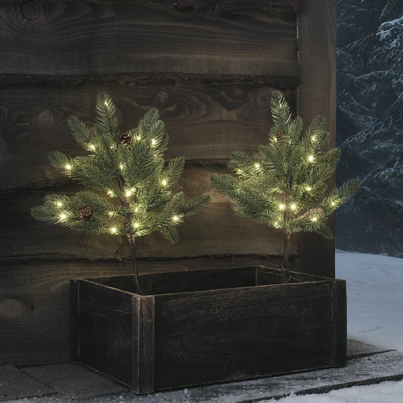 Set of 2 Pre Lit Christmas Tree Stake Lights