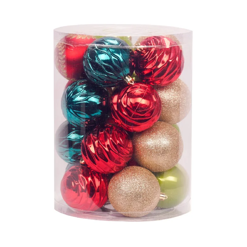 Set of 20 Premium Christmas Baubles - 8cm