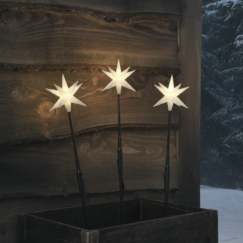 Set of 3 LED Starburst Stake Lights