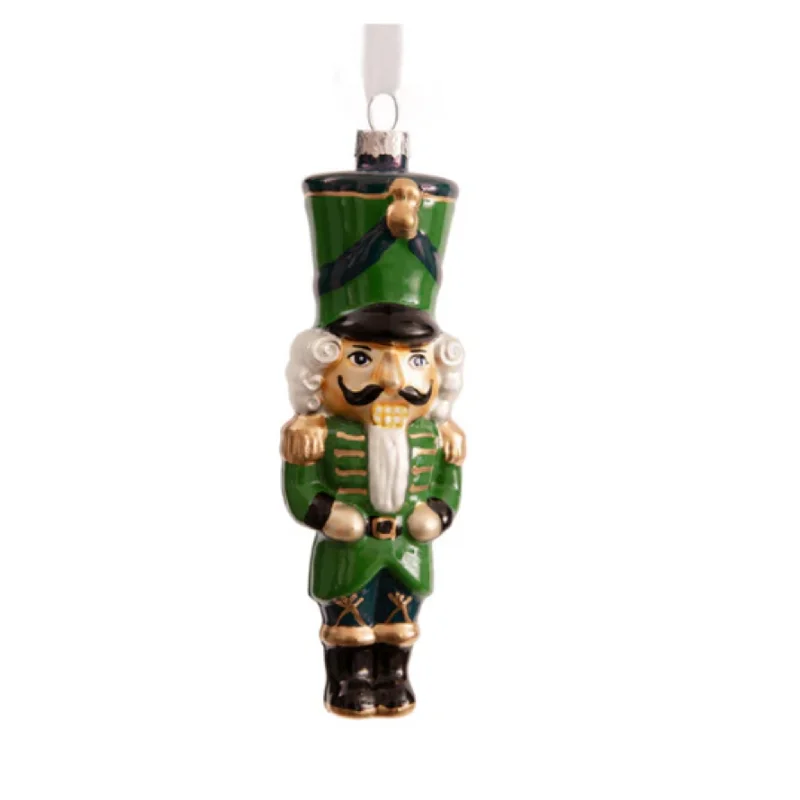 Set of 4 Green & Gold Nutcracker Ornaments