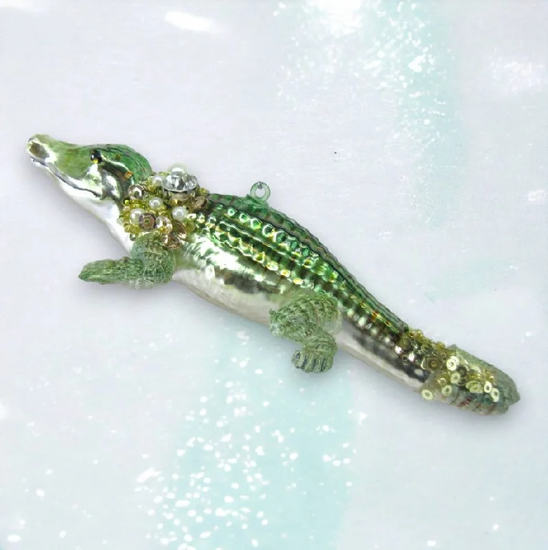 Shimmering Alligator Ornament