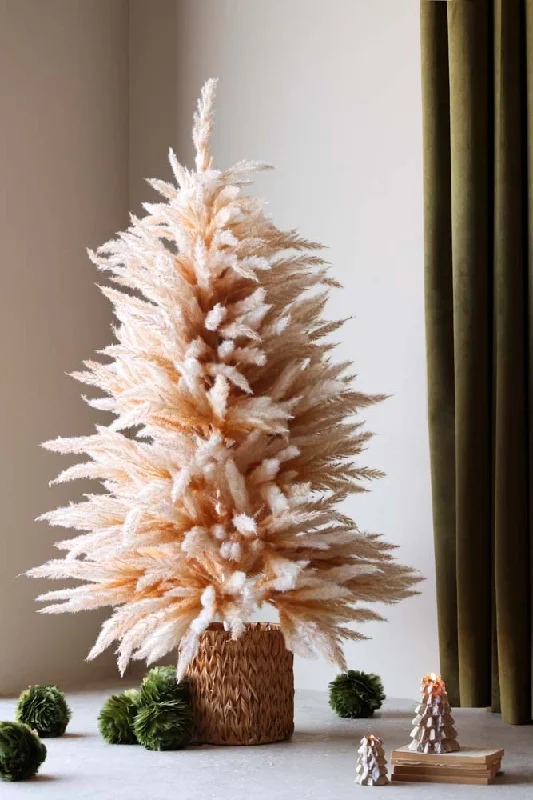 Small Faux Pampas Grass Christmas Tree