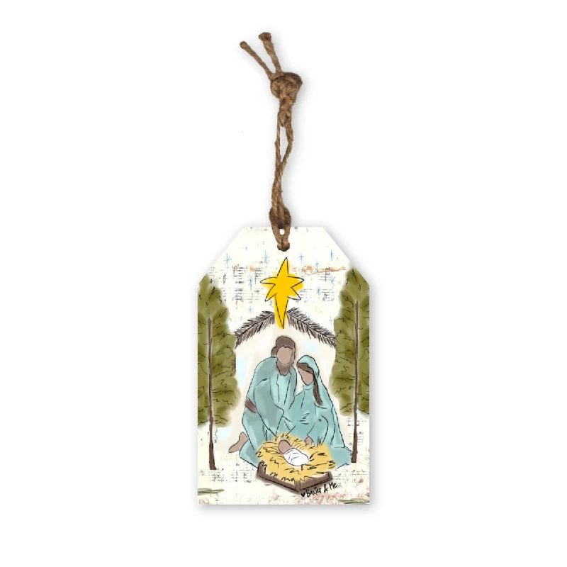 Starry Night Nativity Gift Tag Ornament