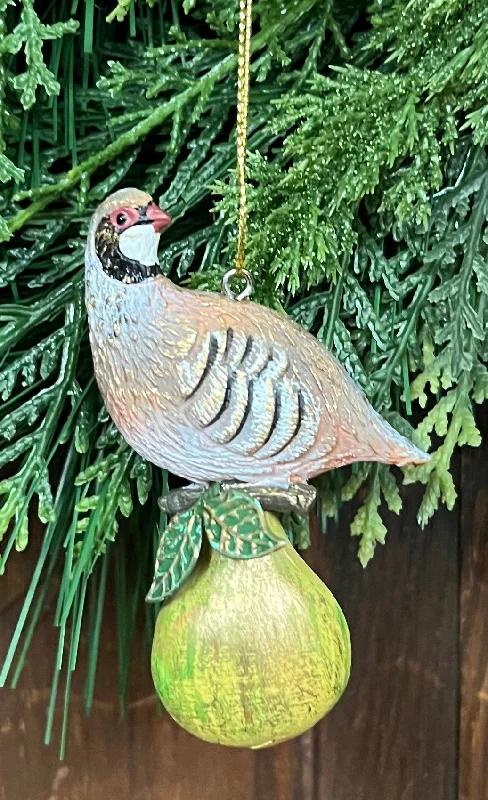 STH-07 Resin Partridge on Pear Ornament