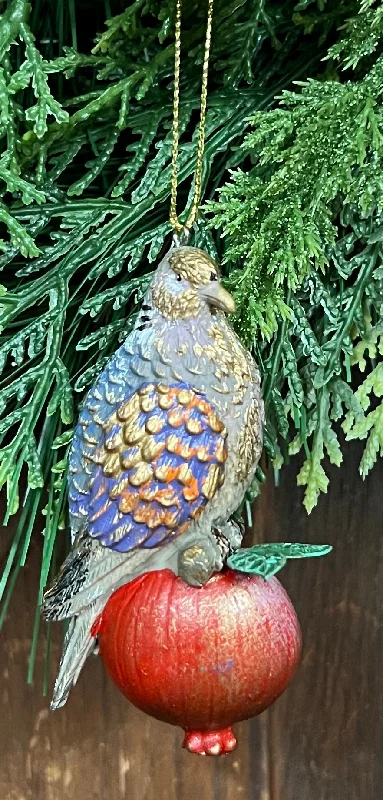 STH-08 Resin Pheasant on Pomegranate Ornament