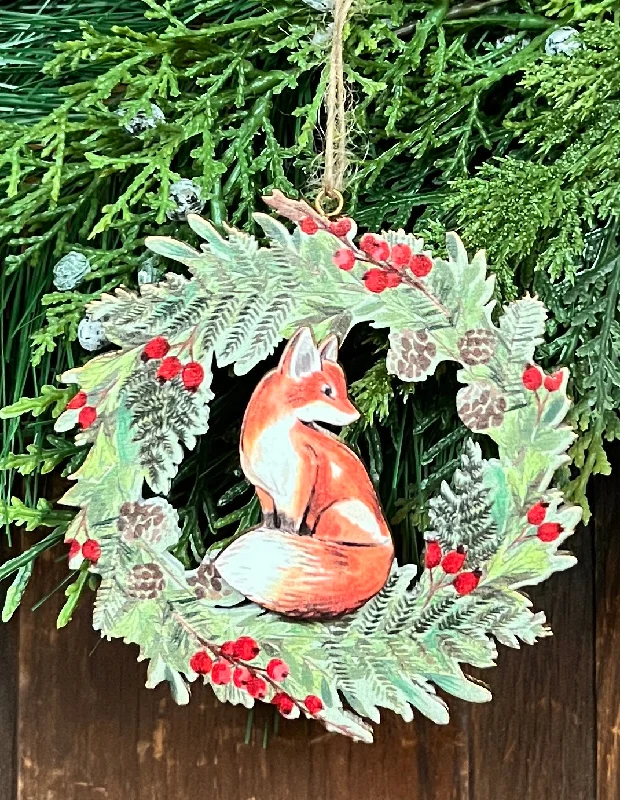 STH-09 Fox Screen Printed Ornament