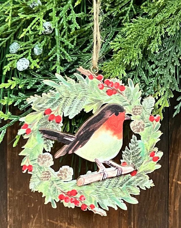 STH-11 Robin Screen Printed Ornament