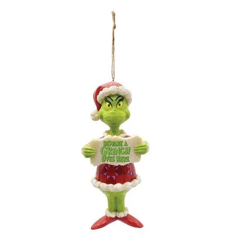 The Grinch 5" Beware A Grinch Lives Here Ornament