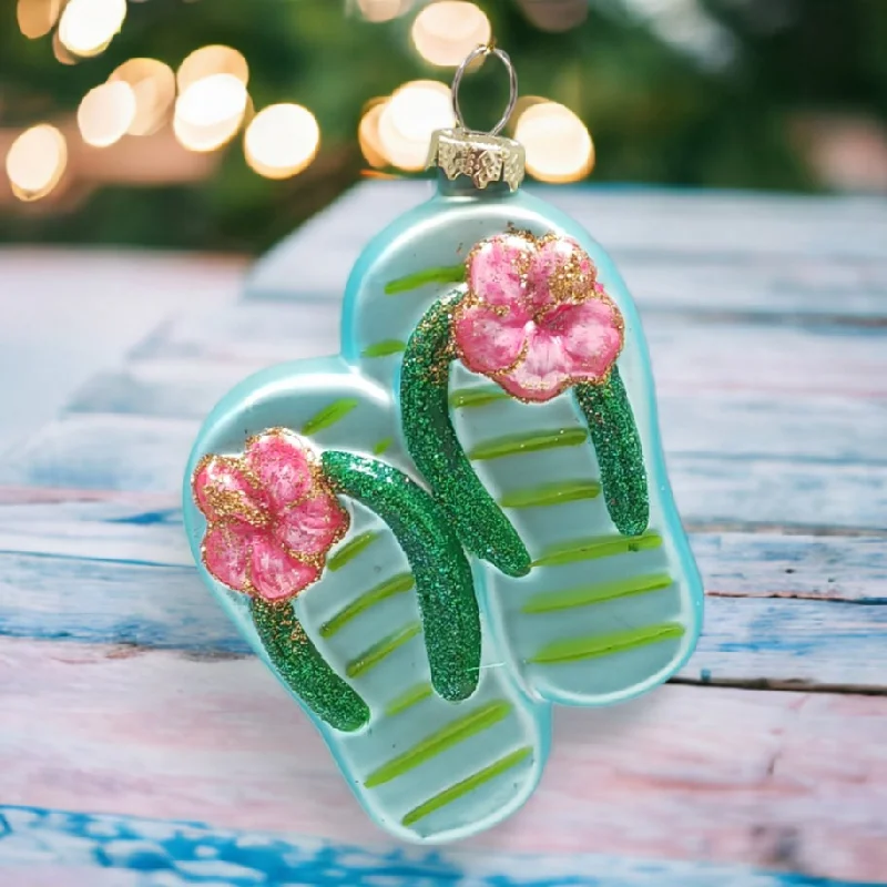 Tropical Teal Flip-Flop Ornament