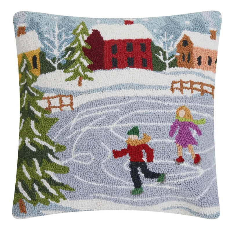 Winter Skating Rink Decorative Hook Pillow