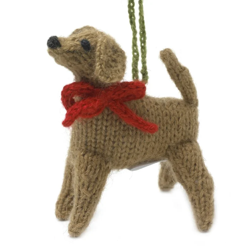 Yellow Lab Hand Knit Christmas Ornament