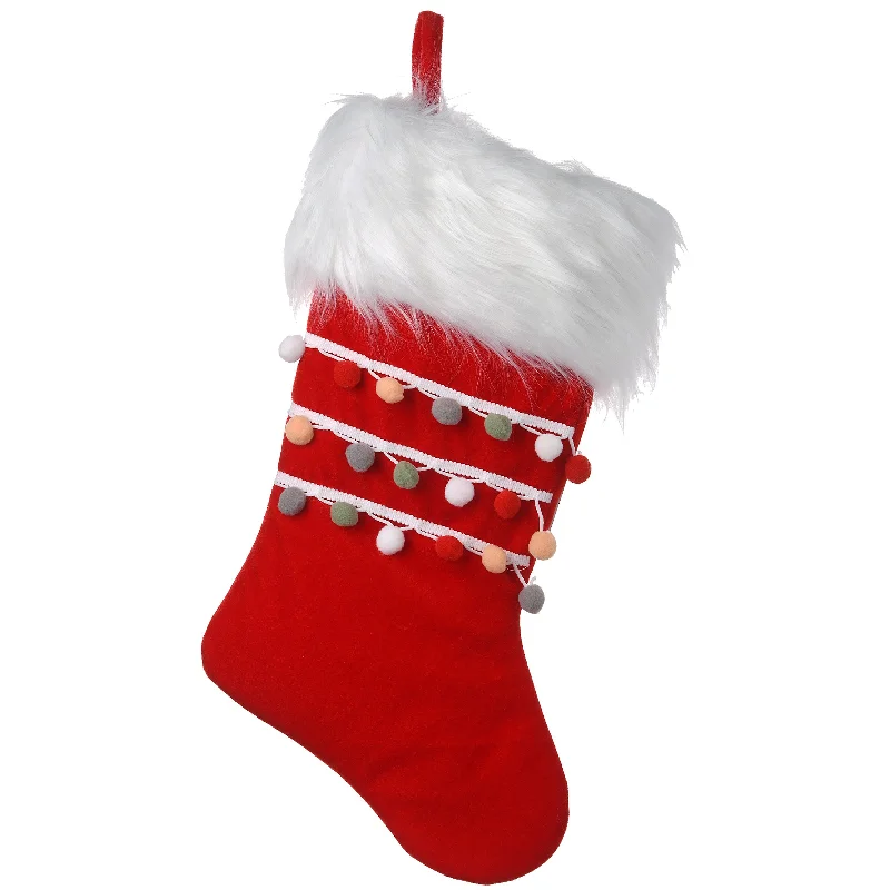 19 in. General Store Collection Red Velvet Stocking