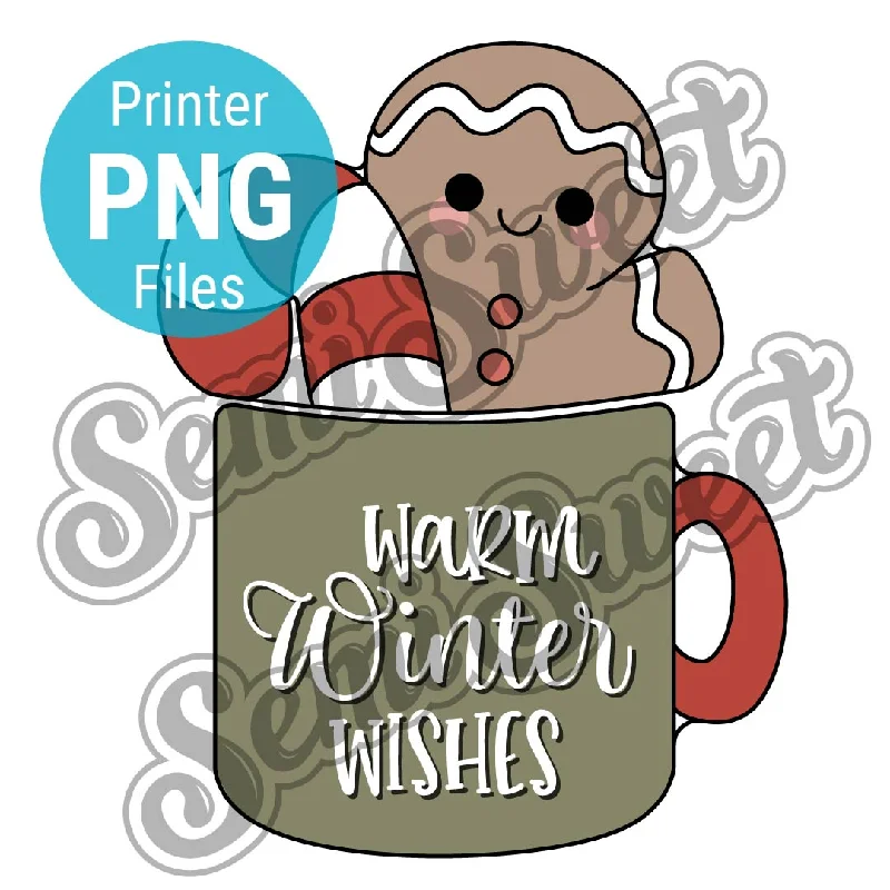 2-Pc Gingerbread Man Candy Cane Mug Set - PNG Images