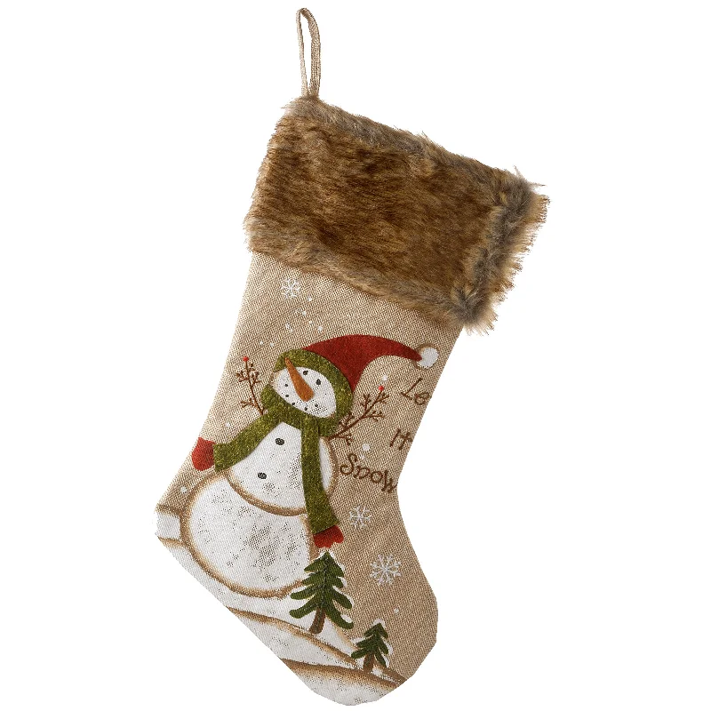 21 in. Alpine Collection Red Hat Snowman Stocking