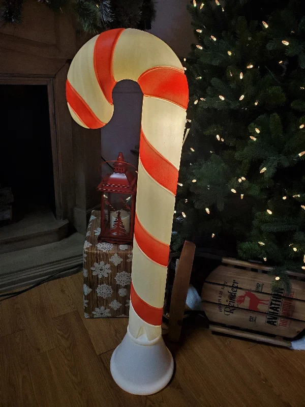 40" Lighted Vintage Candy Cane Blow Mold Christmas Yard Decoration