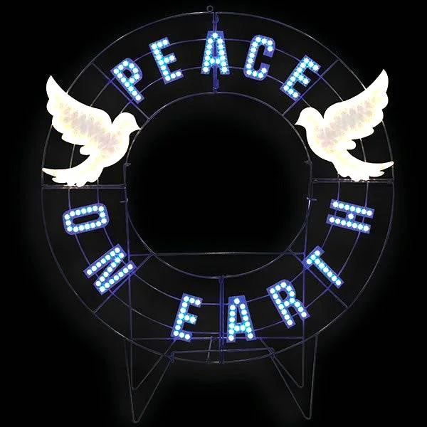 40" Peace on Earth LED Yard Wreath