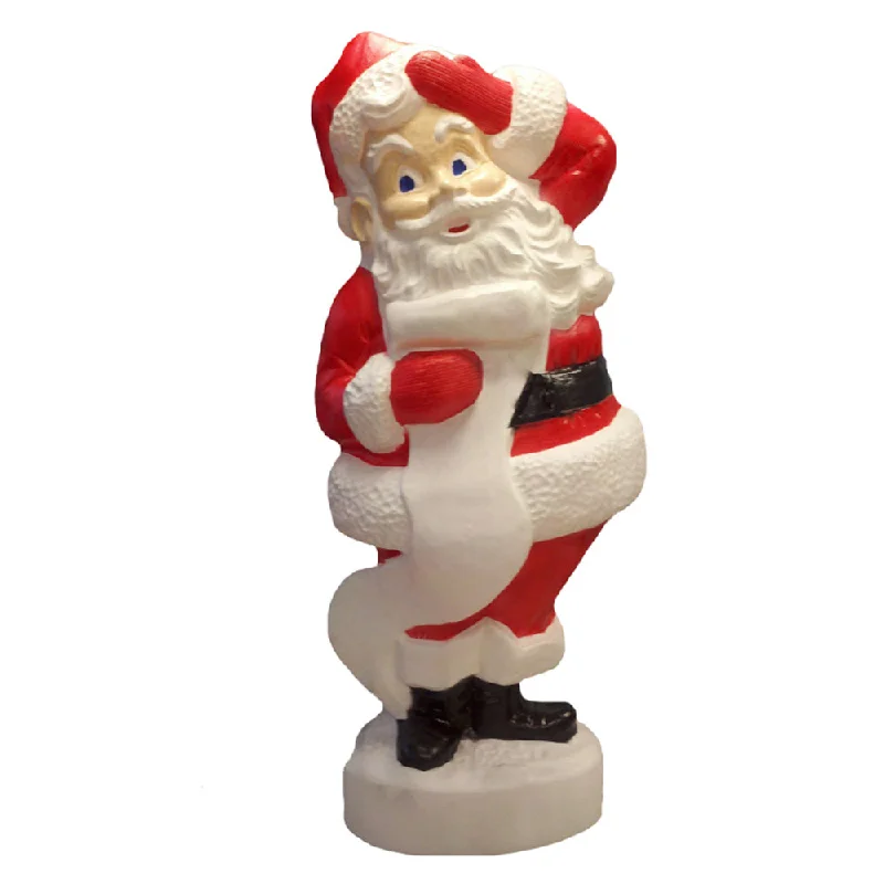 43" Santa With List Blow Mold Christmas Decoration