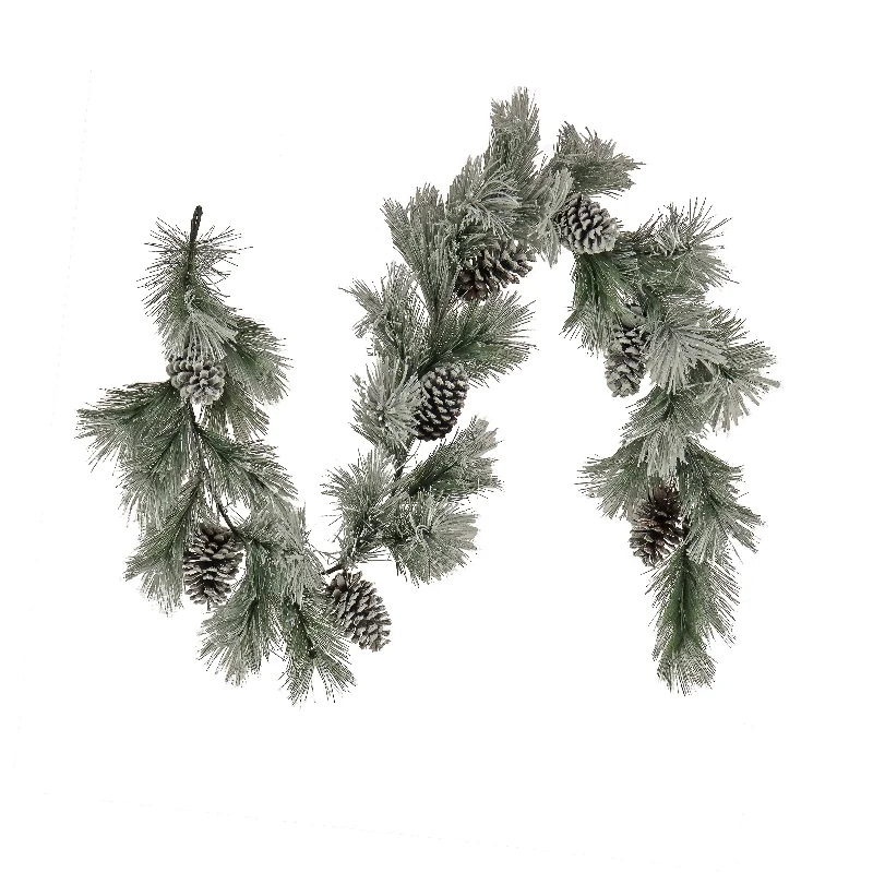 7 ft. Snowy Pine Plastic Garland