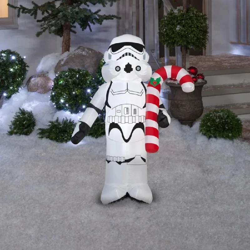 3.5' Airblown® Star Wars Stormtrooper Holding Candy Cane Christmas Inflatable