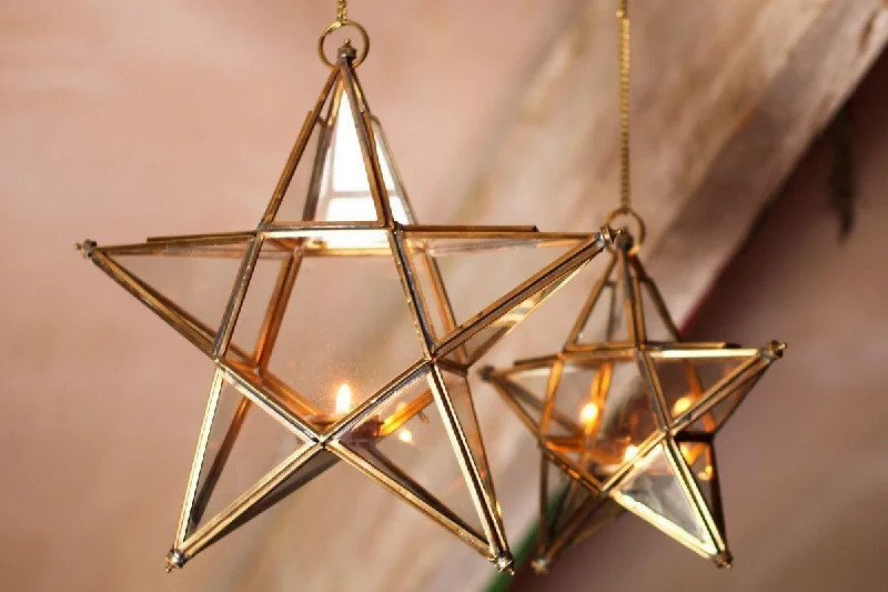 Antique Brass Glass Star