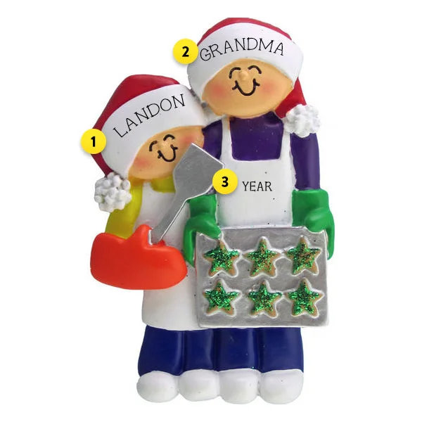 Personalized Baking Cookies Family of 2 Ornament