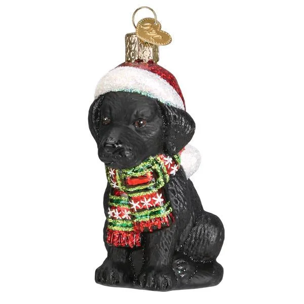 Holiday Black Labrador Puppy Ornament - Old World Christmas