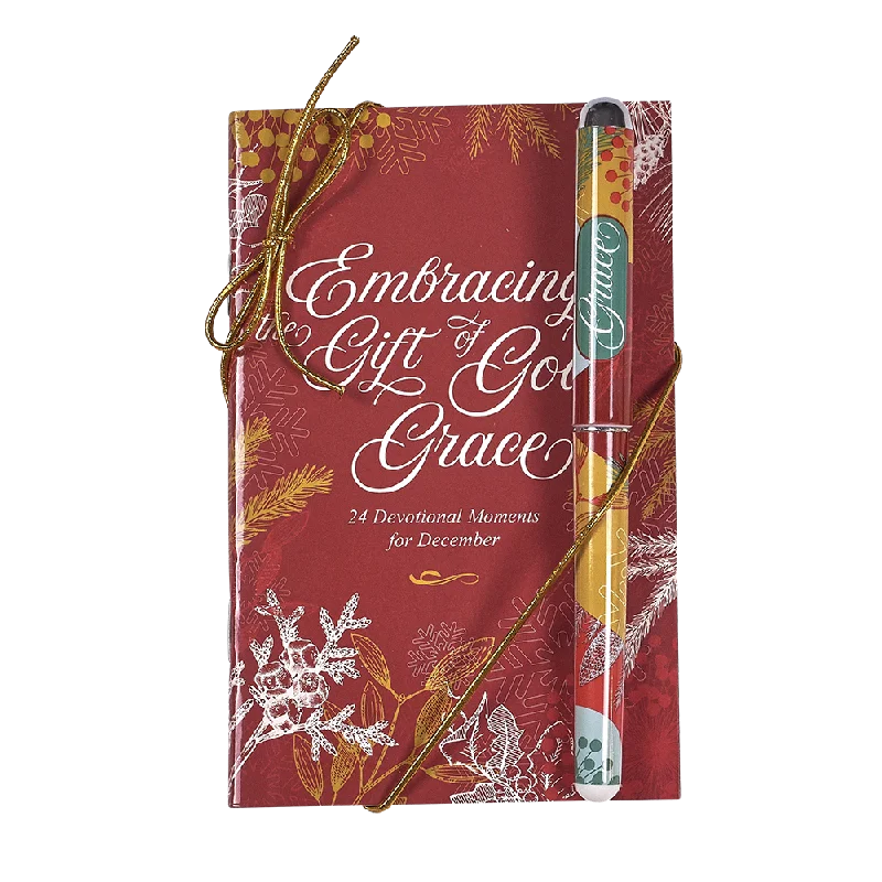 Devotional Moments for December Book & Pen Gift Set - Embracing the Gift of God's Grace