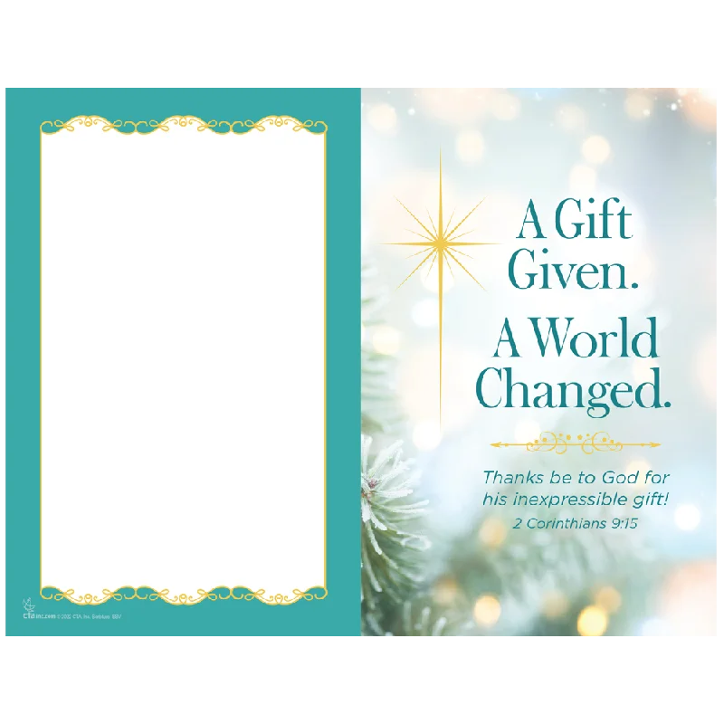 A Gift Given A World Changed Church Christmas Bulletin Cover