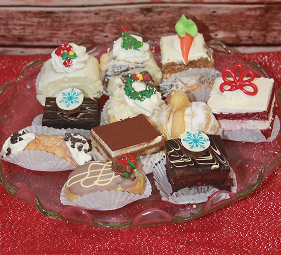 CH-000 Assorted Mini Pastries Chef"s Choice with Holiday decor