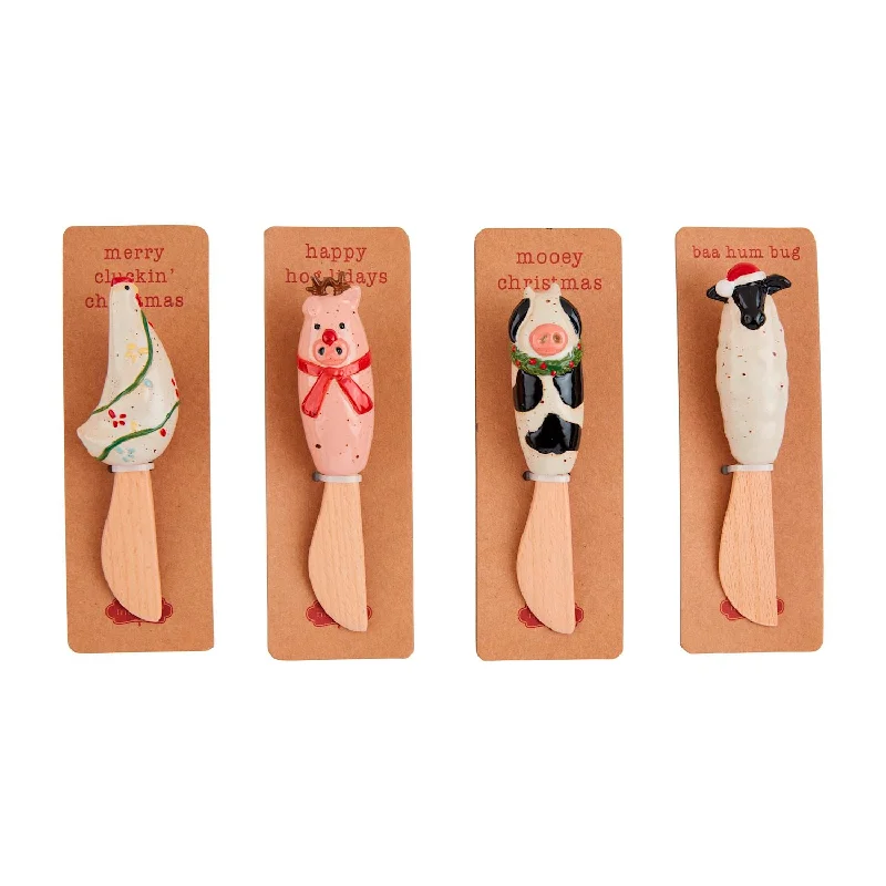 Christmas Farm Animal Spreaders By Mud Pie