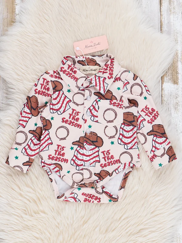 Cowboy Christmas Button-Up Bubble - Restocked!