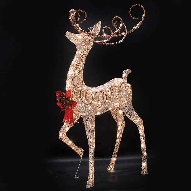 60" Crystal Splendor Buck with Bow Lighted Sculpture