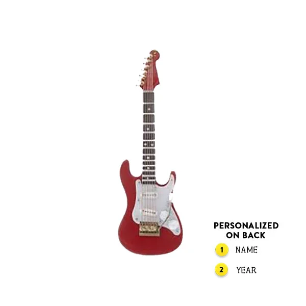 Personalized Electric Guitar Ornament - Red