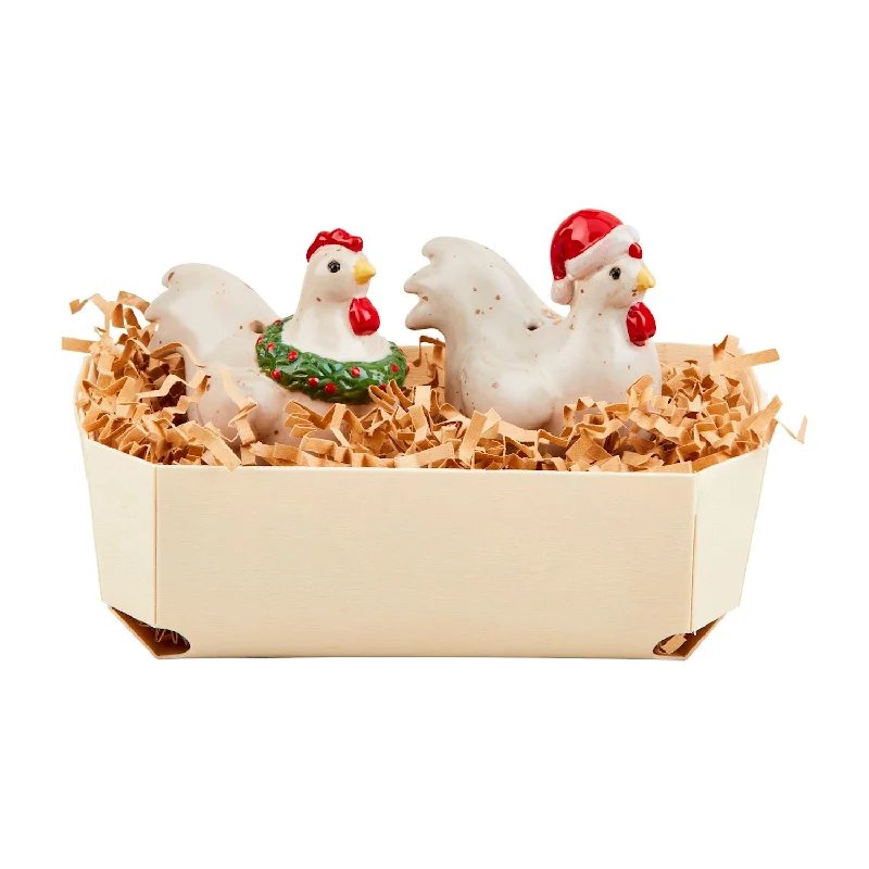 FARMHOUSE CHICKEN SHAKER SET BY MUD PIE