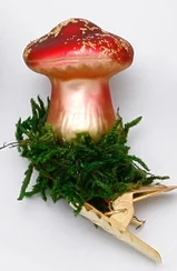 Festive Forest Mini Mushroom Flat Hat Ornament by Inge Glas of Germany