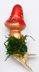 Festive Forest Mini Mushroom Large Hat Ornament by Inge Glas of Germany