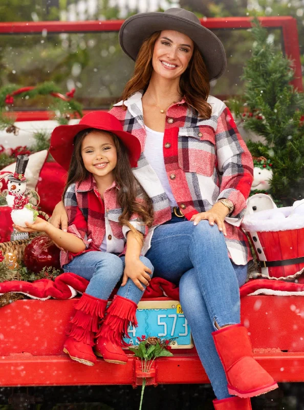 Mommy and Me Perfect Pair Red Flannel Long Sleeve Shirt