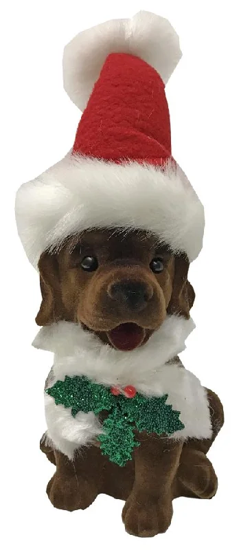 Flocked Labrador with Hat and Scarf Figurine by Ino Schaller