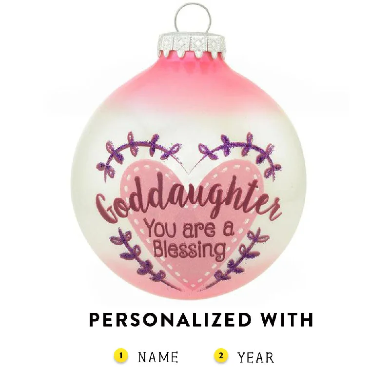 Personalized Goddaughter Glass Ornament