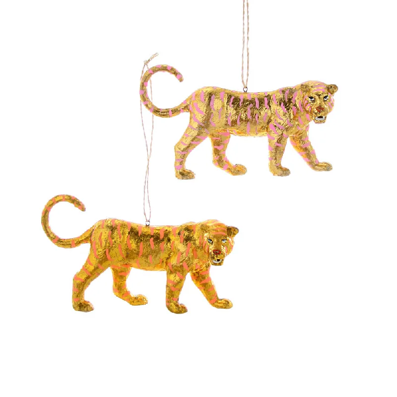 Gold Leaf Tiger Ornament 5.5"